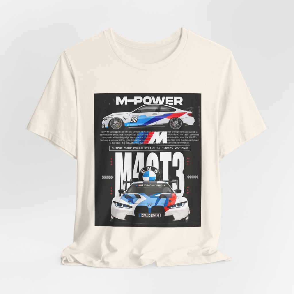 M-Power BMW M3 Racing Graphic T-Shirt — Motorsport Car Enthusiast Tee