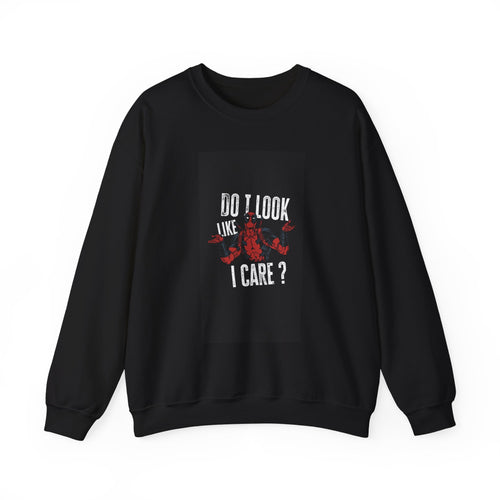Crewneck Sweatshirt — “Do I Look Like I Care?” Devil Graphic