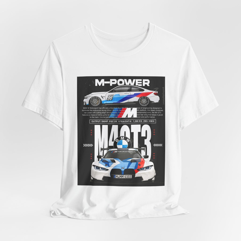 M-Power BMW M3 Racing Graphic T-Shirt — Motorsport Car Enthusiast Tee