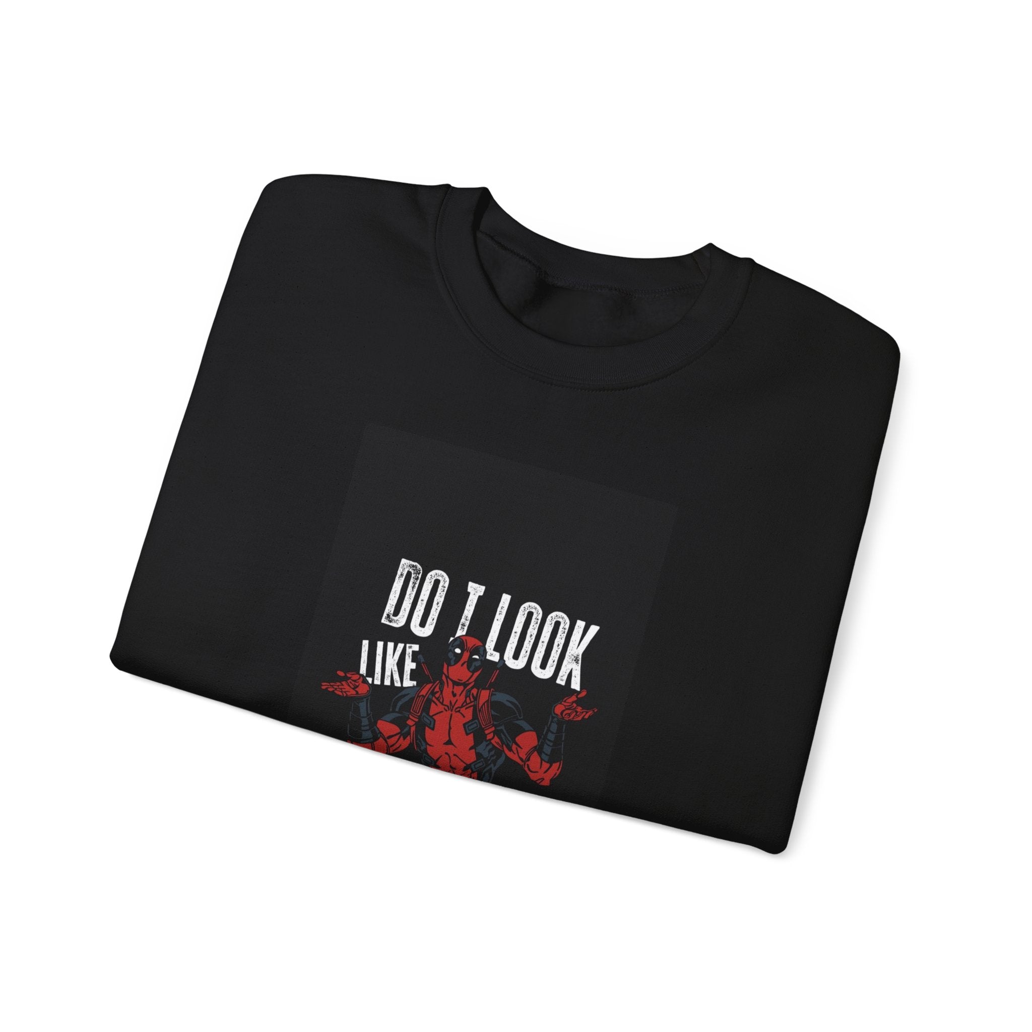 Crewneck Sweatshirt — “Do I Look Like I Care?” Devil Graphic