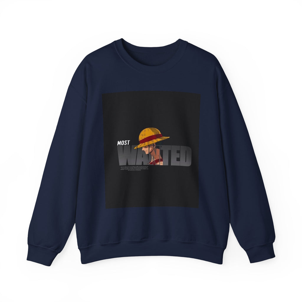 Crewneck Sweatshirt — "Most Wanted" Straw Hat Pirate Graphic
