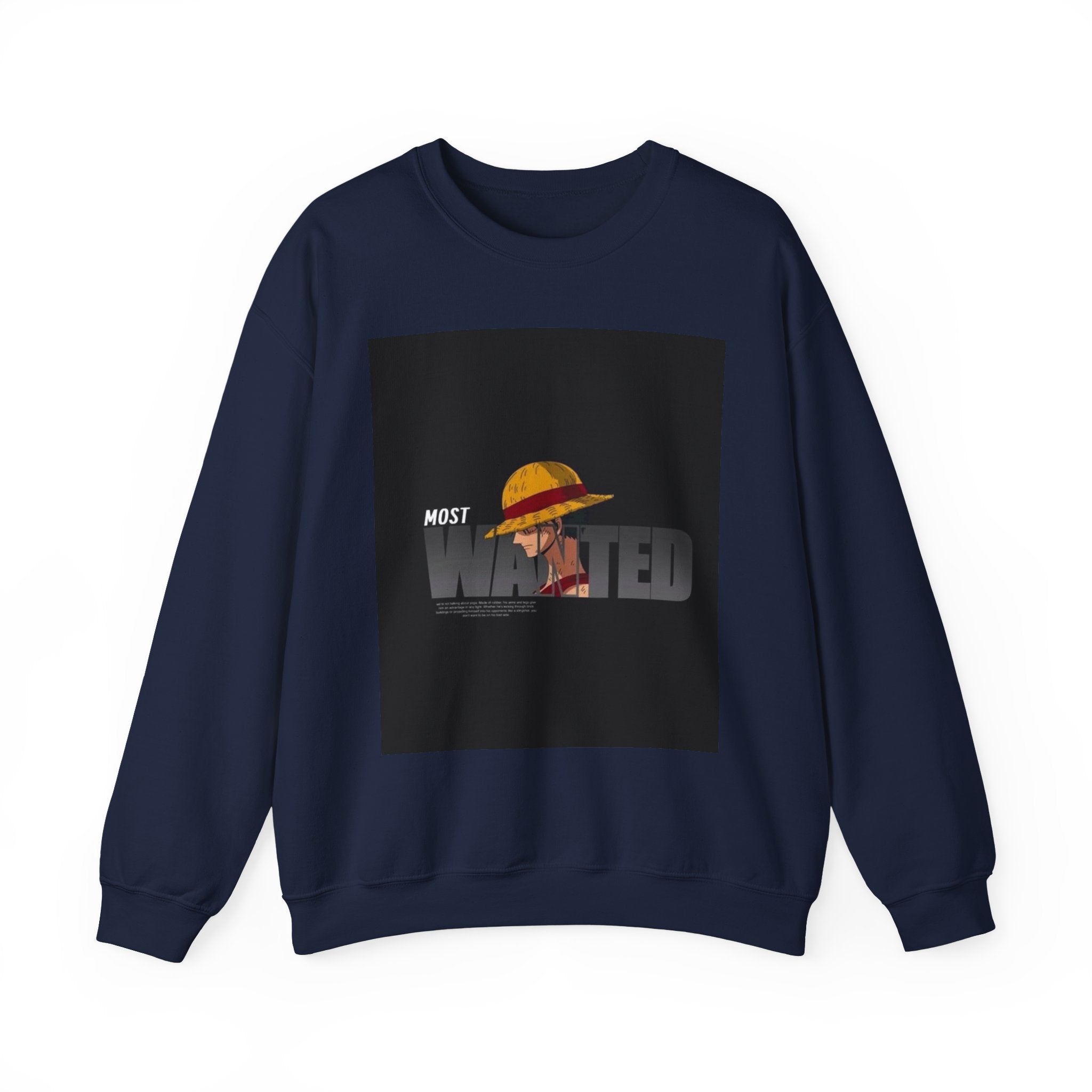 Crewneck Sweatshirt — "Most Wanted" Straw Hat Pirate Graphic