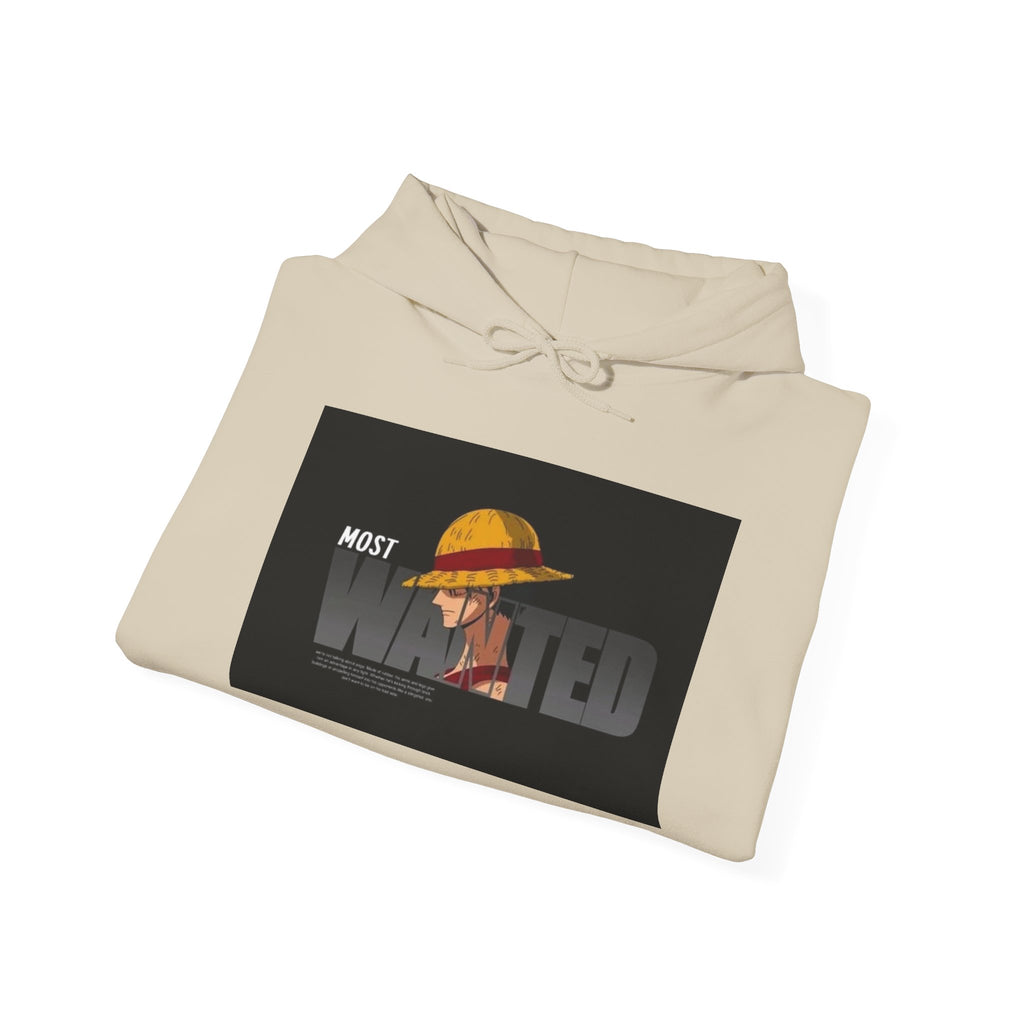 Most Wanted Hoodie — Graphic 'Most Wanted' Straw Hat Character Hooded Sweatshirt