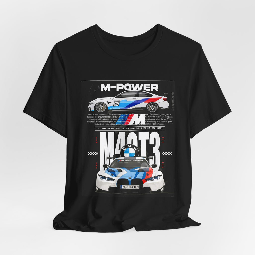 M-Power BMW M3 Racing Graphic T-Shirt — Motorsport Car Enthusiast Tee