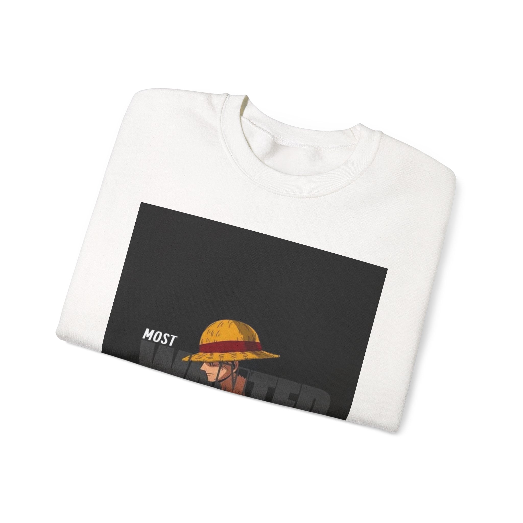 Crewneck Sweatshirt — "Most Wanted" Straw Hat Pirate Graphic