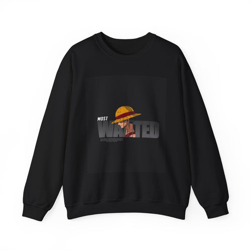 Crewneck Sweatshirt — "Most Wanted" Straw Hat Pirate Graphic