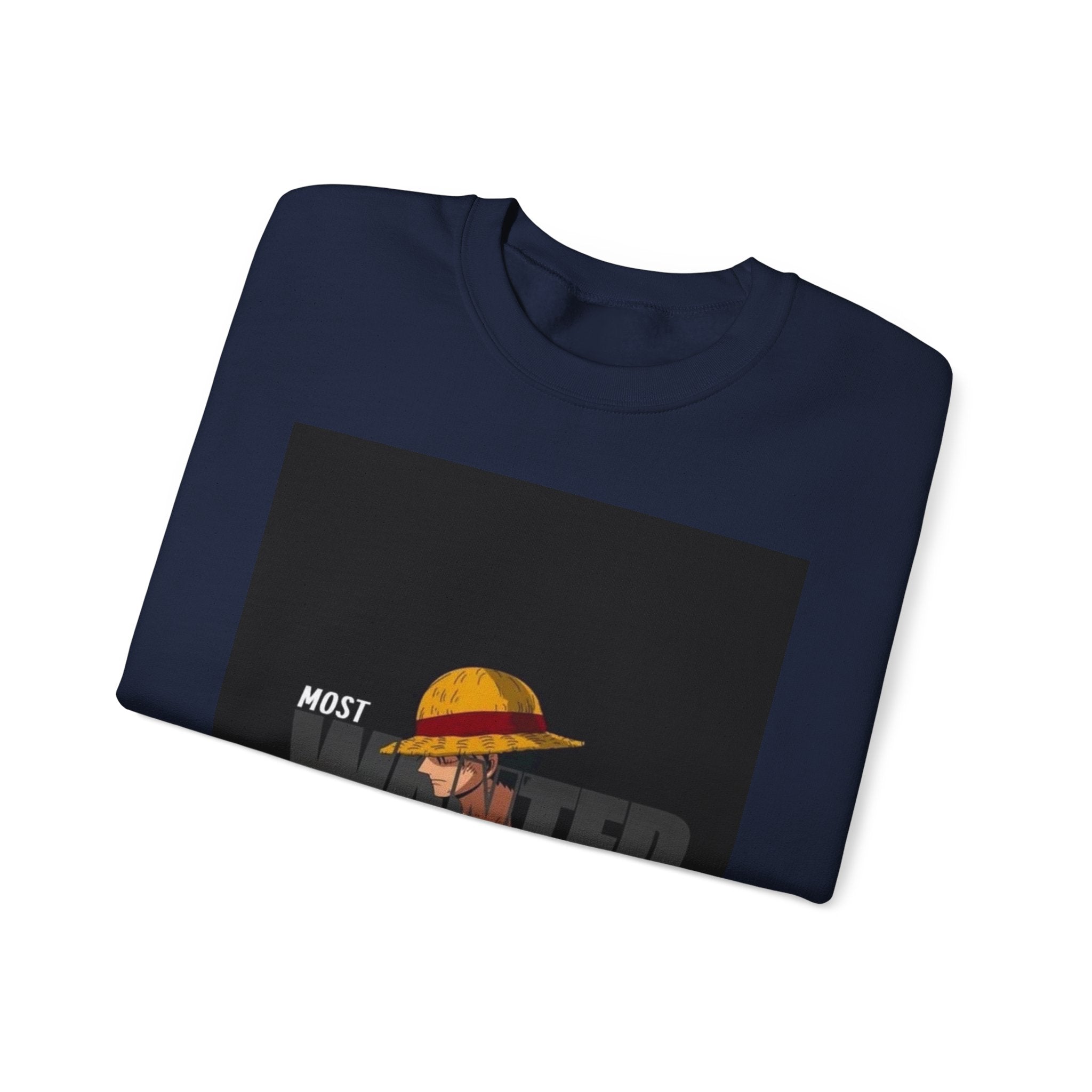 Crewneck Sweatshirt — "Most Wanted" Straw Hat Pirate Graphic